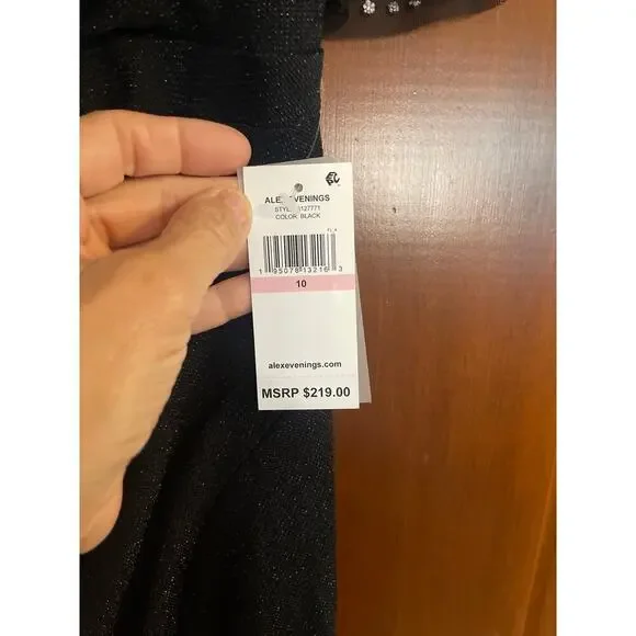 Alex Evenings long pearl sleeve evening gown size 10 - Picture 6 of 9